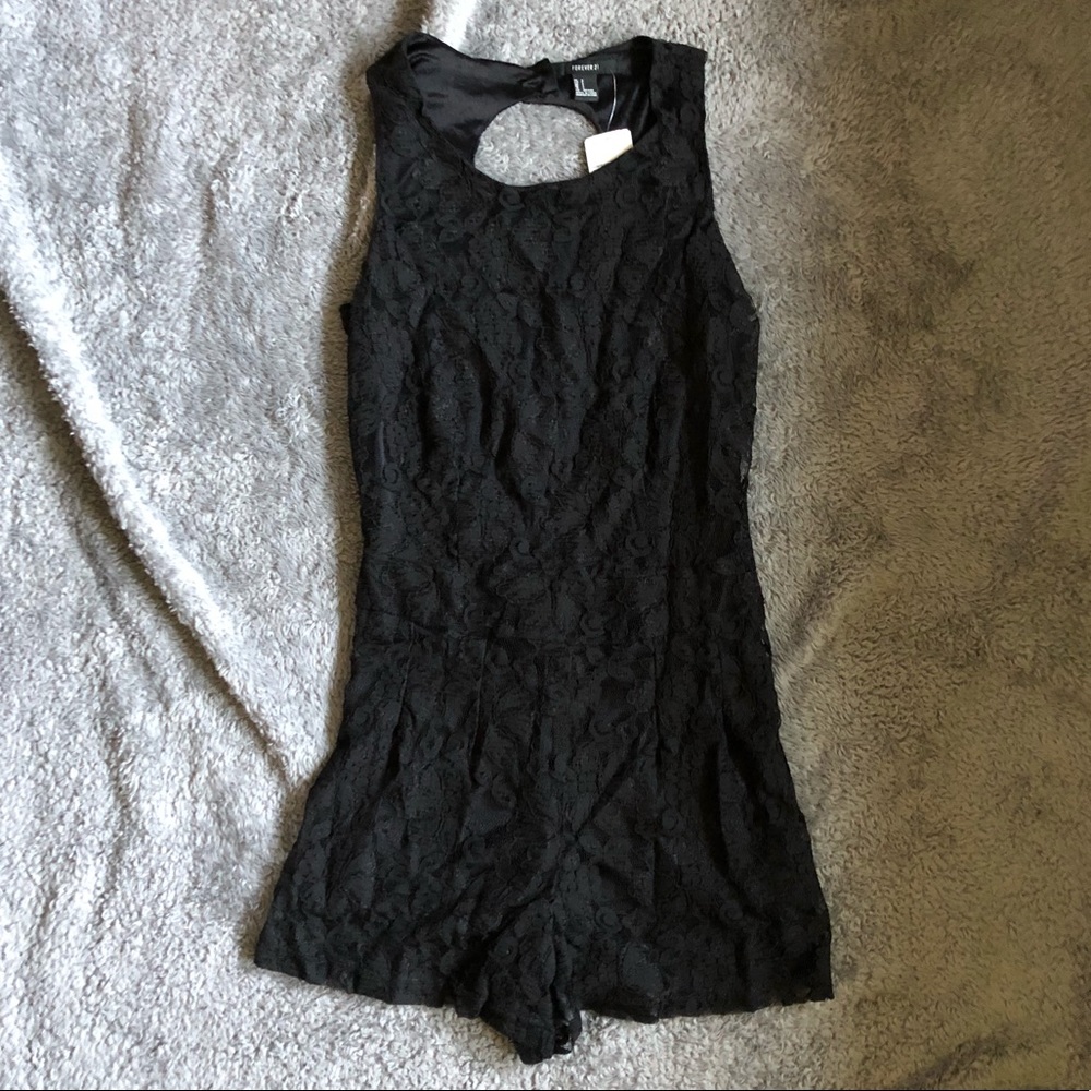 Black Lace Romper